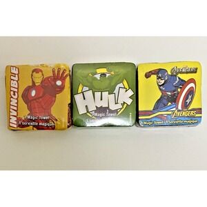 IRON MAN HULK CAPTAIN AMERICA Lot of 3 Magic Towels 100% Cotton 11.75" X 11.75"